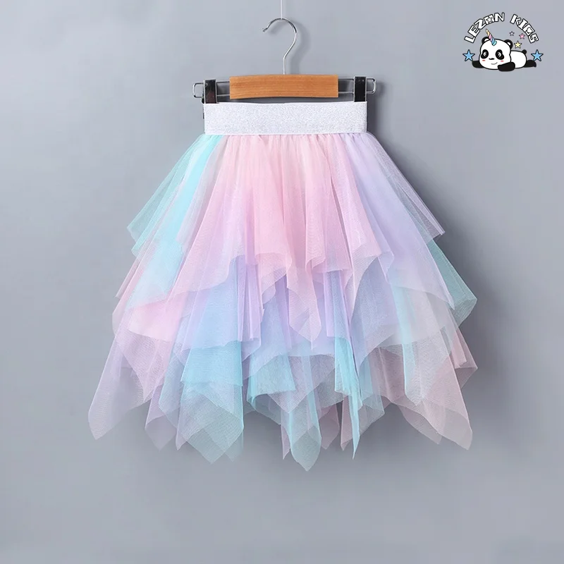 LEZONKIDS - Vestido infantil com lantejoulas de morango, manga bufante e tule rosa para meninas 2020